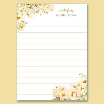 Cream Gold Peony Single Pad – Lines