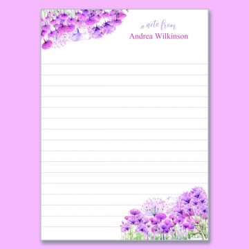 Pink Flowers Single Pad – Lines