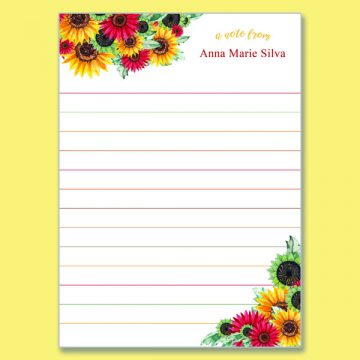 Red Sunflowers Single Pads-Lines