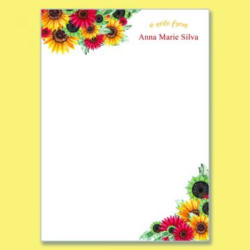 Red Sunflowers Single Pads-No Lines