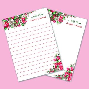 White Red Roses Notepads (Set of 2)
