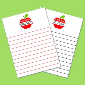 White Apple Notepads (Set of 2)
